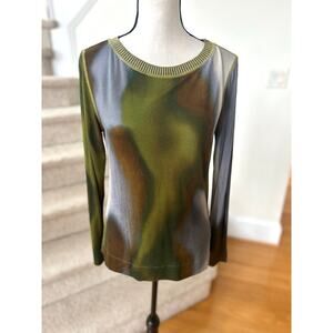 Cap Juluca Olive Green Brown Blue Watercolor Indie Grunge Fairy Punk Sweater